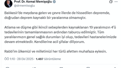 "Doğrudan deprem kaynaklı bir yaralanma olmamıştır. Atlama ve düşme gibi