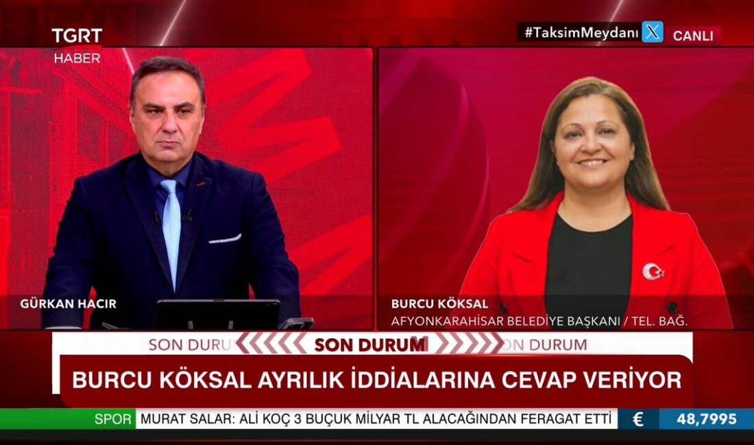 Burcu Köksal AK Parti’ye Geçecek İddialarına Nokta Koydu: “CHP’liyim, Bir Yere Gitmiyorum” Afyonkarahisar Belediye Başkanı Burcu Köksal, AK Parti’ye geçeceği yönündeki iddiaları