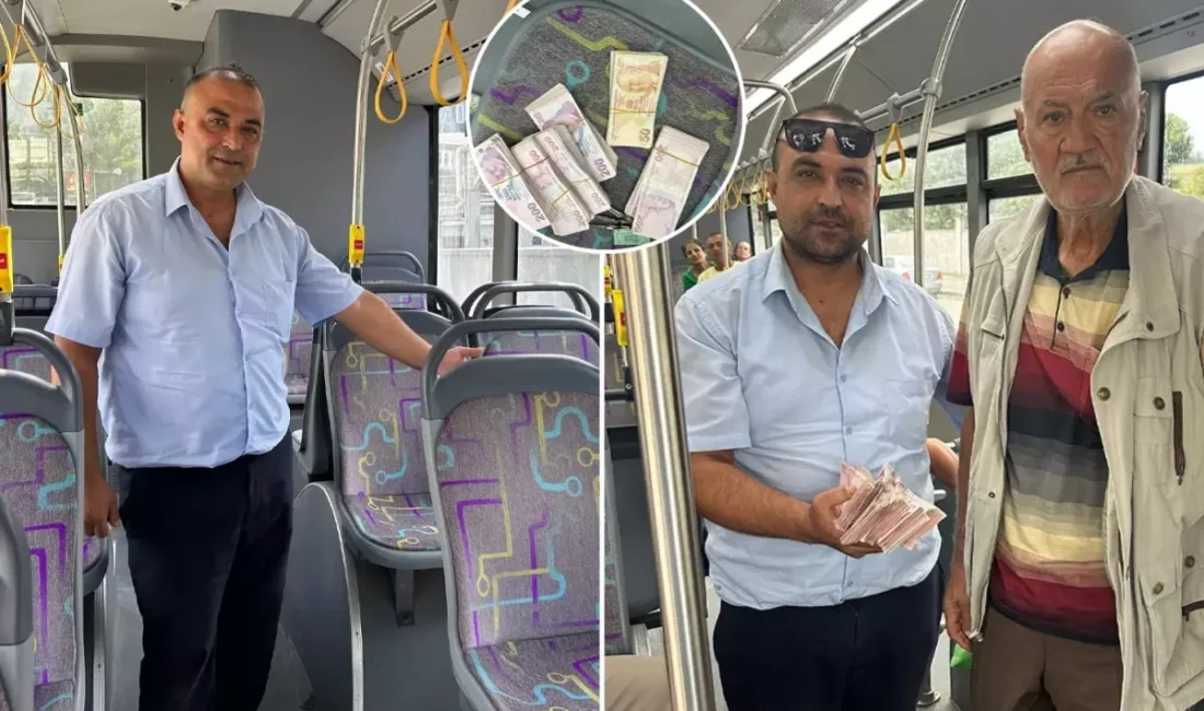 Hatay’da bir halk otobüsü şoförü, aracında unutulan yüklü miktardaki torbayı