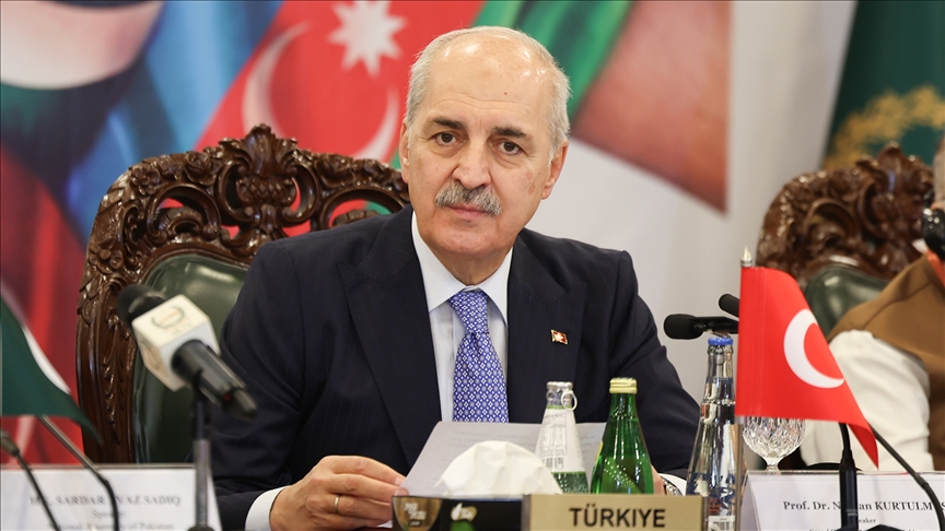 Azerbaycan, Pakistan ve Türkiye Üçlü Parlamento Başkanları Toplantısı açılışında konuşan