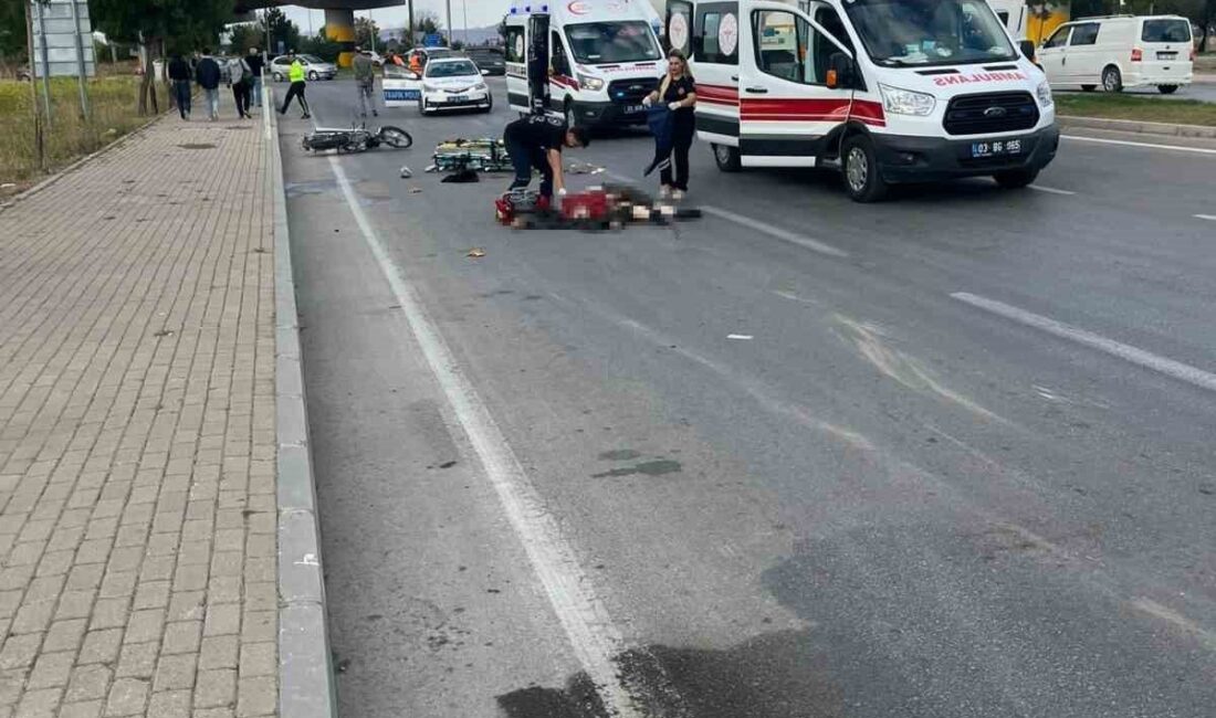 Afyonkarahisar’da meydana gelen trafik kazasında motosiklet ile tırın çarpışması sonucu