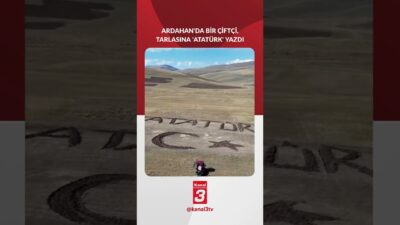Ardahan’da bir çiftçi, tarlasına yaptığı sürpriz çalışmayla görenlerin takdirini topladı.