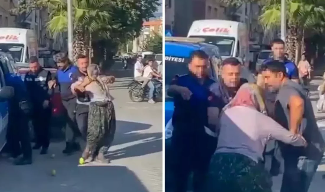 Manisa'nın Turgutlu ilçesinde zabıta ekiplerinin izinsiz tezgah açan seyyar satıcı