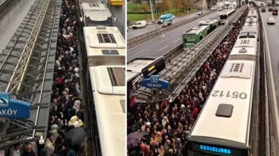 Avcılar’da metrobüs arızası nedeniyle İstanbul’da seferler neredeyse durdu. Yolcular panik