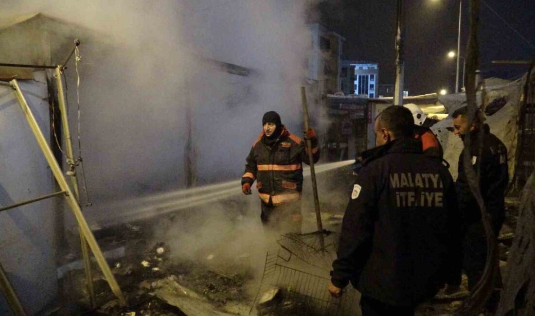 Konteyner çarşıda henüz belirlenemeyen nedenle çıkan yangında bir kişi hafif