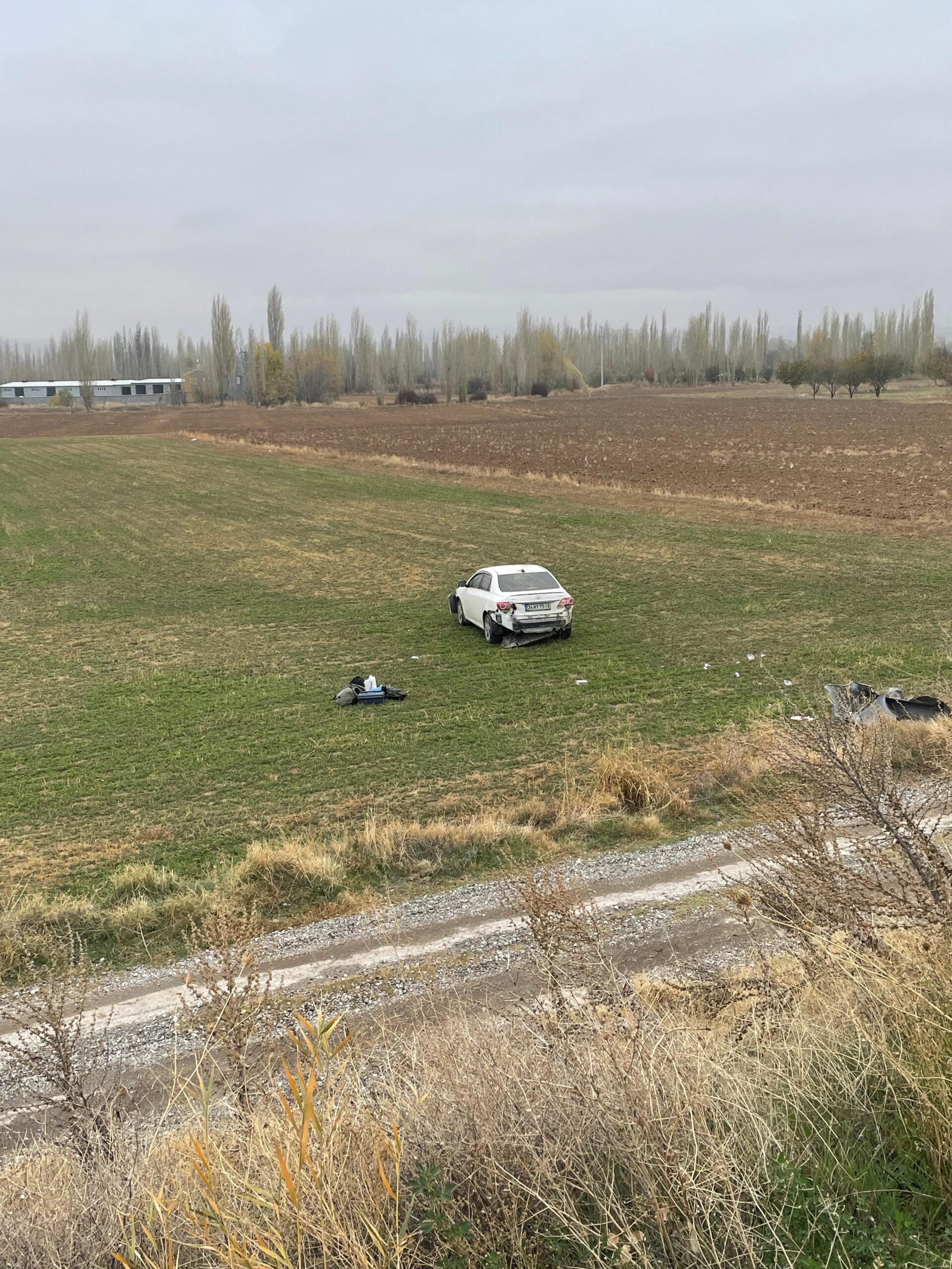 Afyonkarahisar'da kontrolden çıkarak şarampole giren otomobilde bir kişi yaralandı.