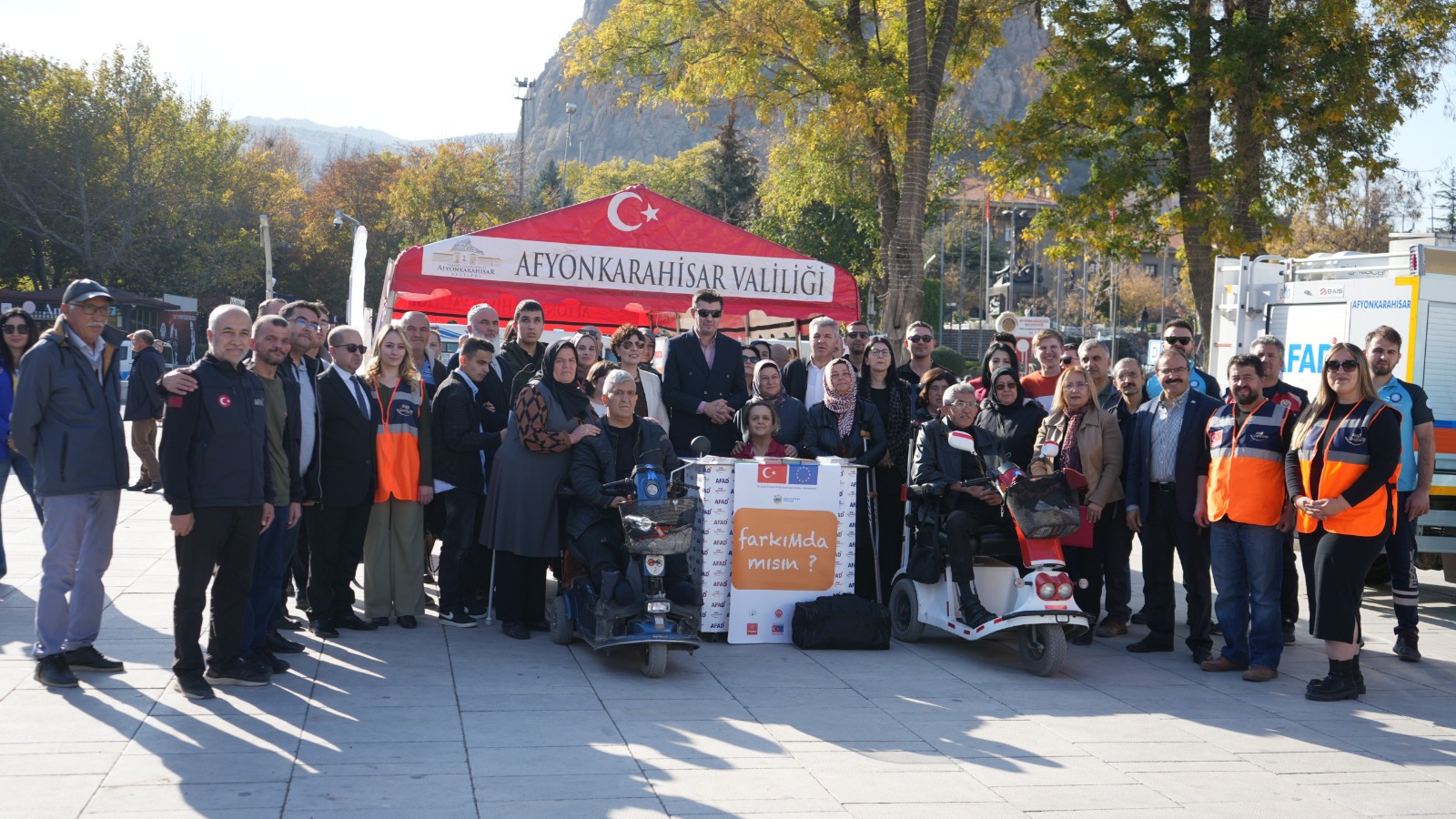Afyonkarahisar Valiliği himayelerinde yürütülen ve engelli bireylerin afetlere karşı hazırlık