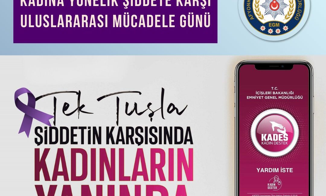 Afyonkarahisar İl Emniyet Müdürlüğü'nden kadına şiddet ile mücadele konusunda yapılan