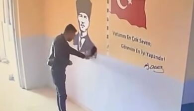 Dinar ilçesine bağlı Göçerli Köyü İlkokulu’nda güvenlik kameralarına duygulandıran görüntüler