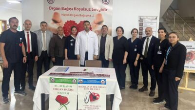 AFSÜ Hastanesi C Blokta açılan stantta, Uzm. Hem. Özlem Ateş,