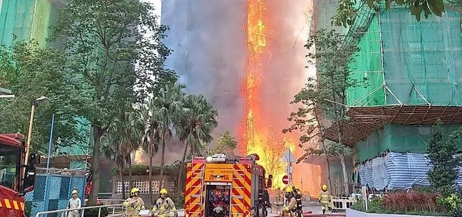 Hong Kong’un Tai Po bölgesindeki “Wang Fuk Court” sitesinde çıkan