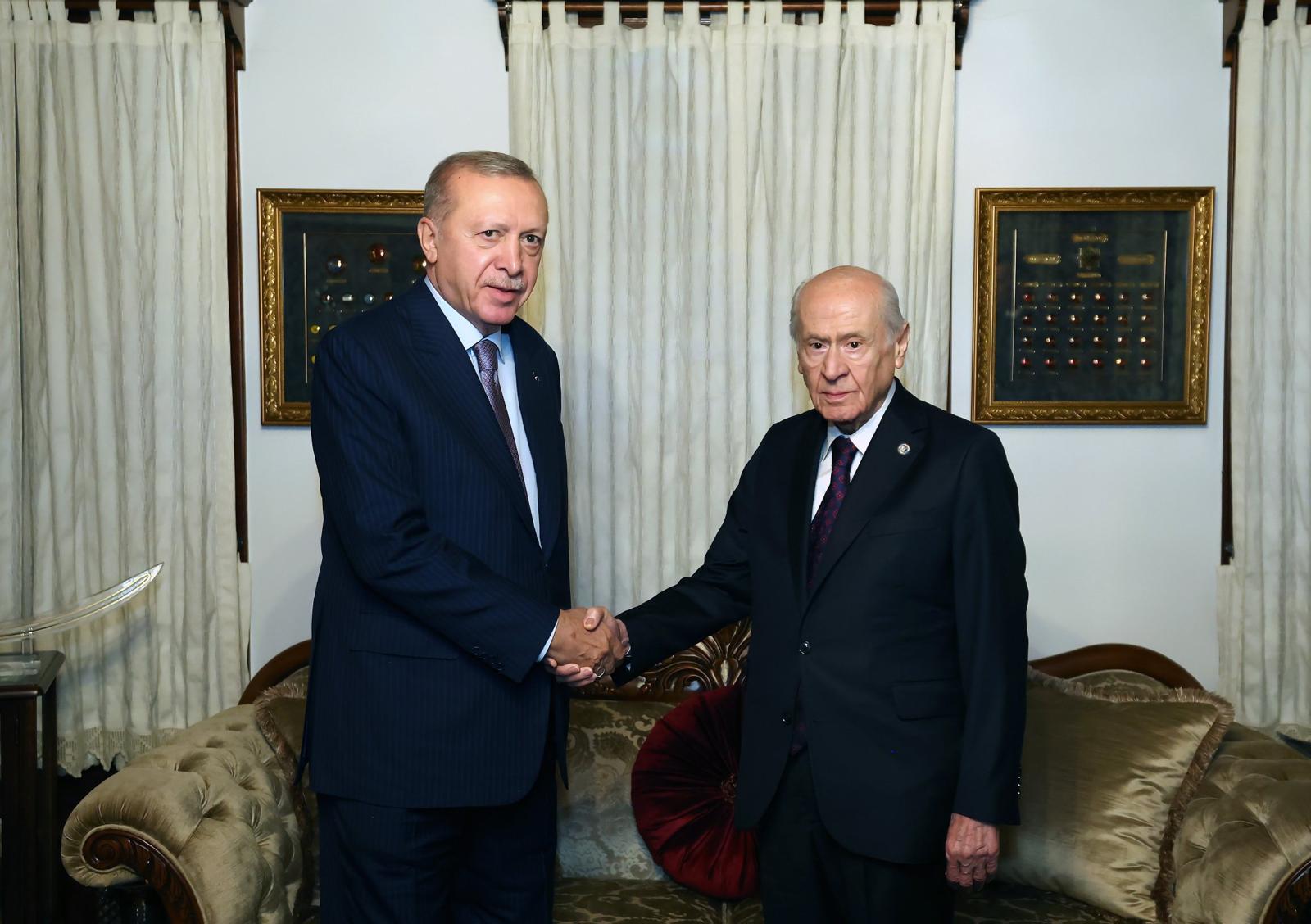 Cumhurbaşkanı Recep Tayyip Erdoğan ile MHP Genel Başkanı Devlet Bahçeli