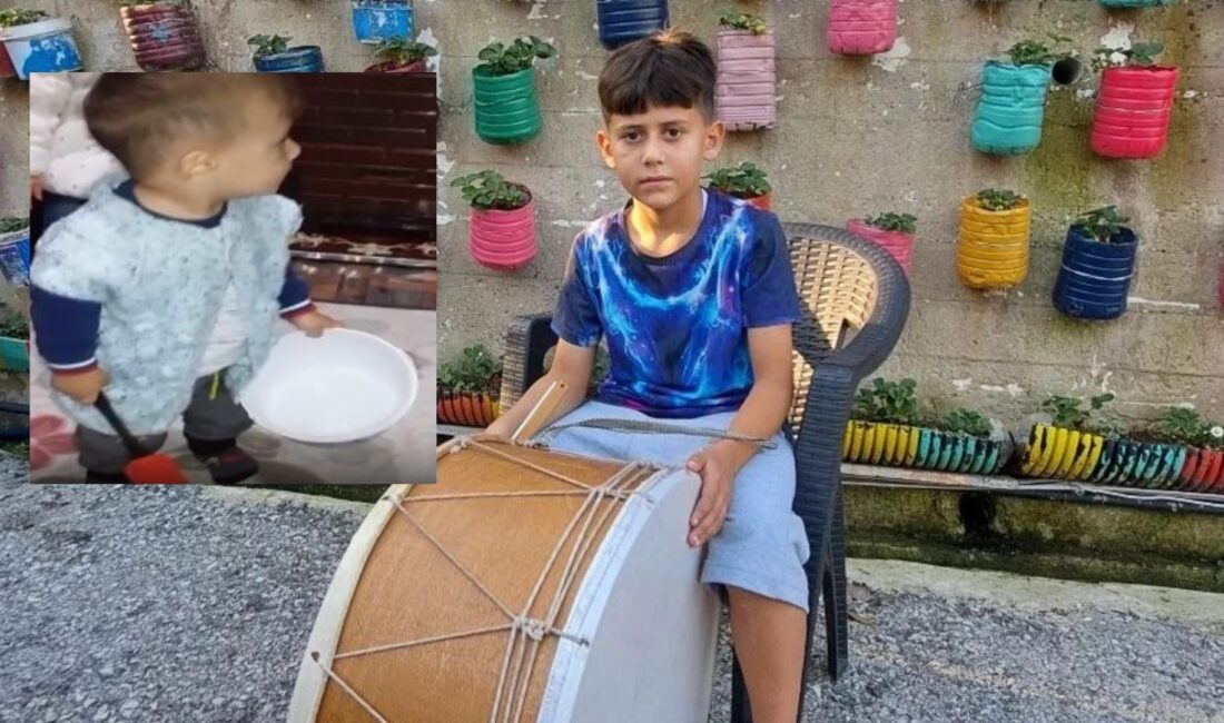 Henüz 9 yaşında olan Eymen İnce, küçük yaşlarda keşfettiği davul