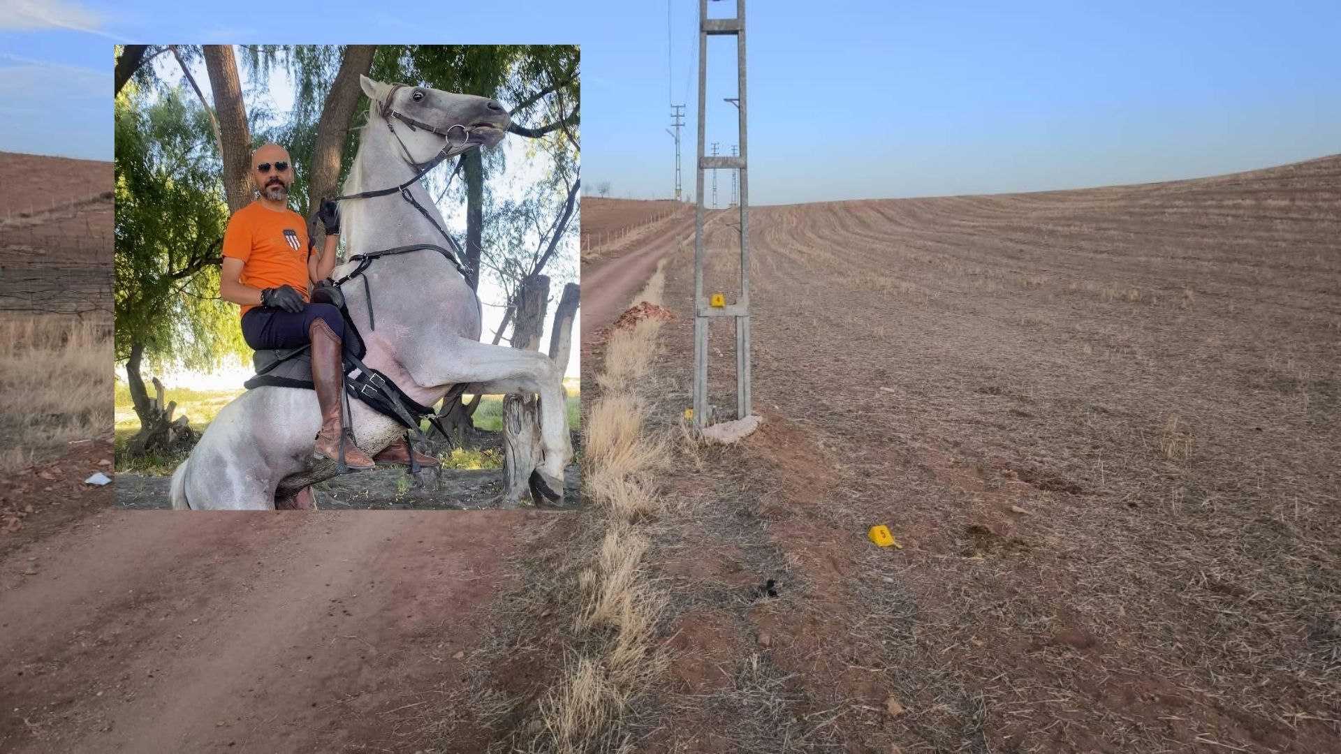 Kırıkkale’de at tutkunu Emrah Kavlak, atla gezerken elektrik direğine çarptı