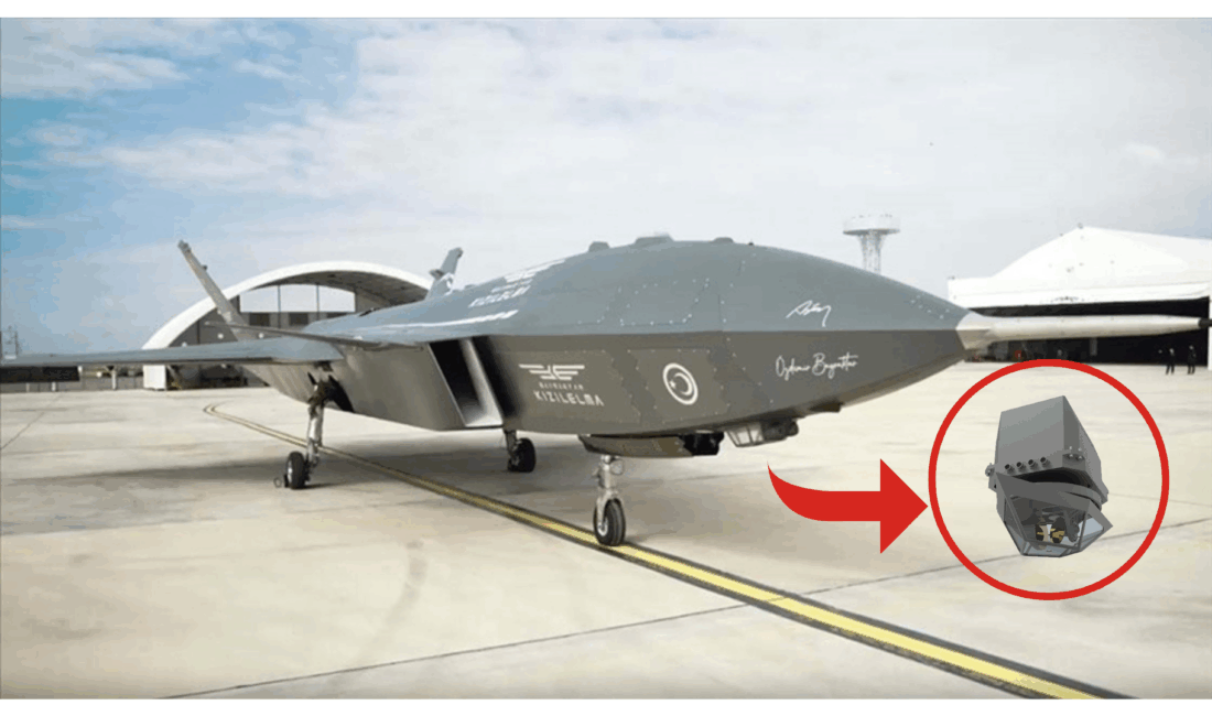 Bayraktar Kızılelma, ASELSAN tarafından geliştirilen gömülü TOYGUN elektro-optik hedefleme sistemiyle