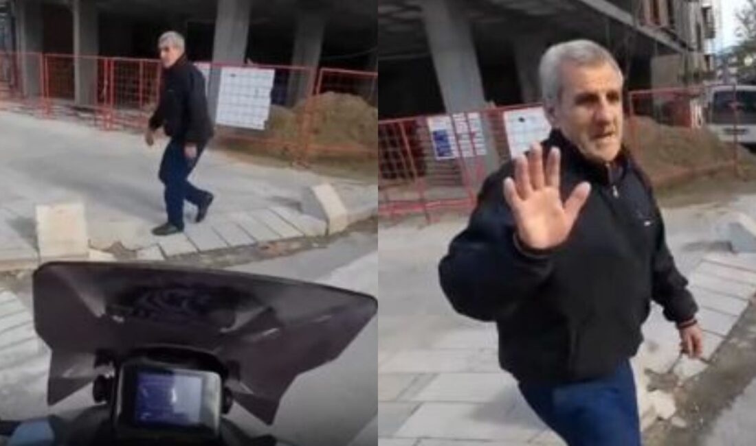 Motosiklet sürücüsü ile yaya arasında geçen karşılıklı nezaket diyaloğu sosyal