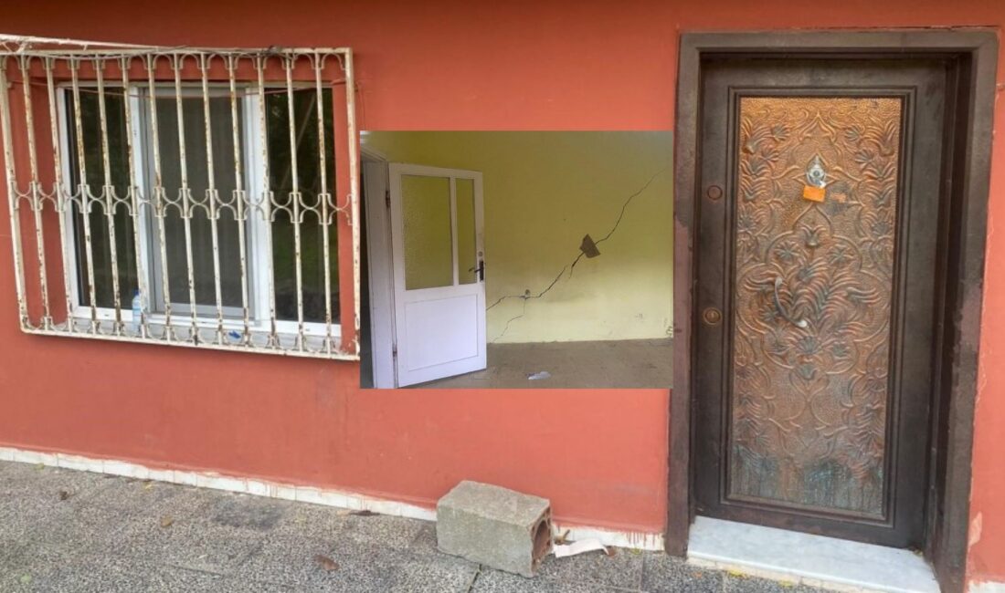 Duvar ve zeminlerinde çatlaklar oluşan iki bina tedbir amacıyla mühürlenerek