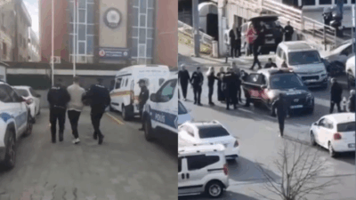 İstanbul Büyükçekmece Adliyesi ek binası önünde, görülen boşanma davası sonrasında