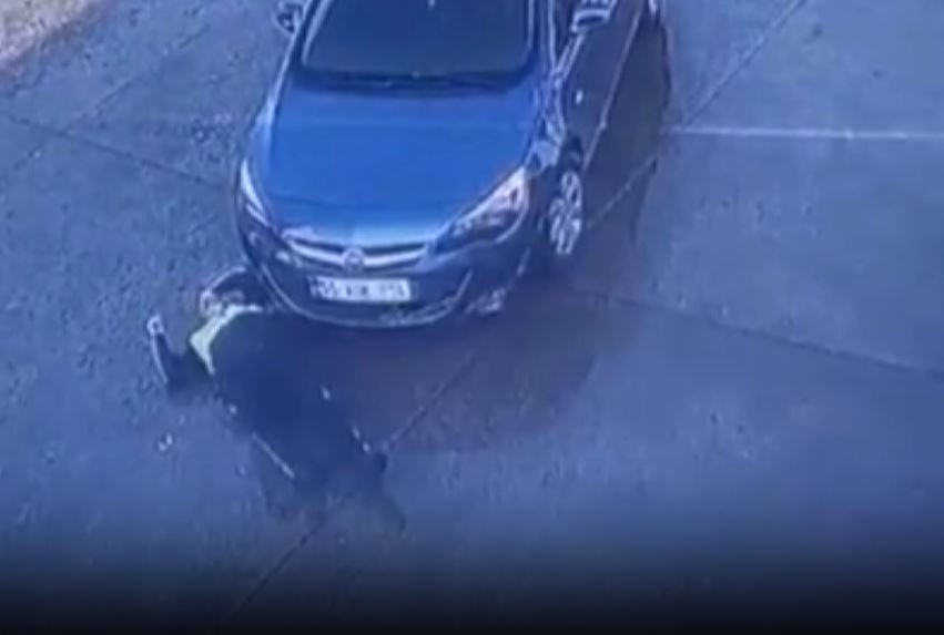 Samsun’un Çarşamba ilçesinde bir trafik polisine akaryakıt istasyonu sahasında yürüdüğü