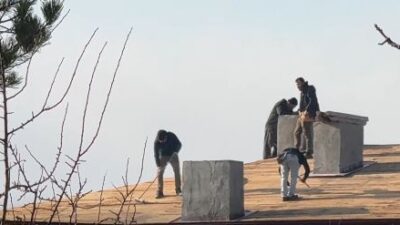 Karabük’te 6 katlı bir inşaatın çatısında işçilerin herhangi bir güvenlik