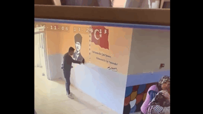 Dinar ilçesine bağlı Göçerli Köyü İlkokunda güvenlik kameralarına duygulandıran görüntüler