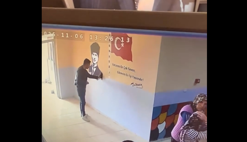 Dinar ilçesine bağlı Göçerli Köyü İlkokunda güvenlik kameralarına duygulandıran görüntüler