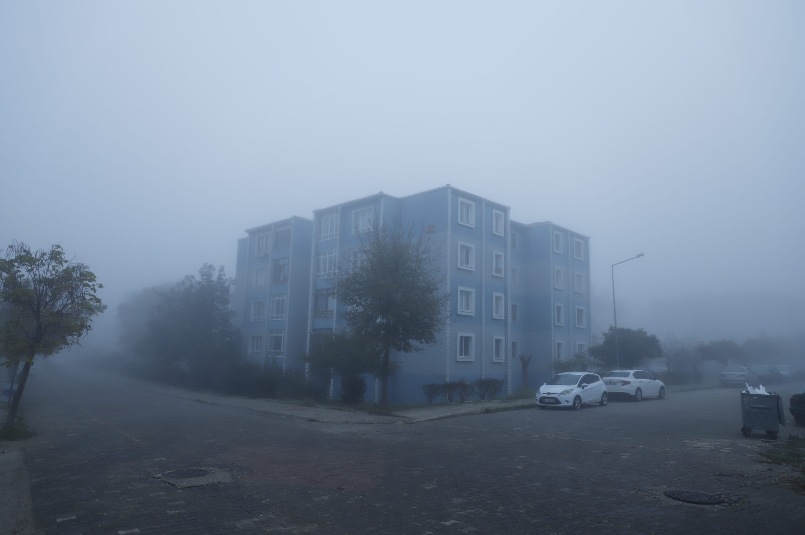 Edirne Keşan'da sabah saatlerinde yoğun sis etkili oldu, görüş mesafesi
