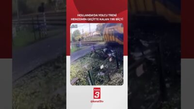 Hollanda’nın Gelderland ilindeki Meteren köyünde armut yüklü bir tır, hemzemin