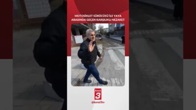 Tekirdağ Çerkezköy’de bir motosiklet sürücüsü ile yaya arasında geçen nazik