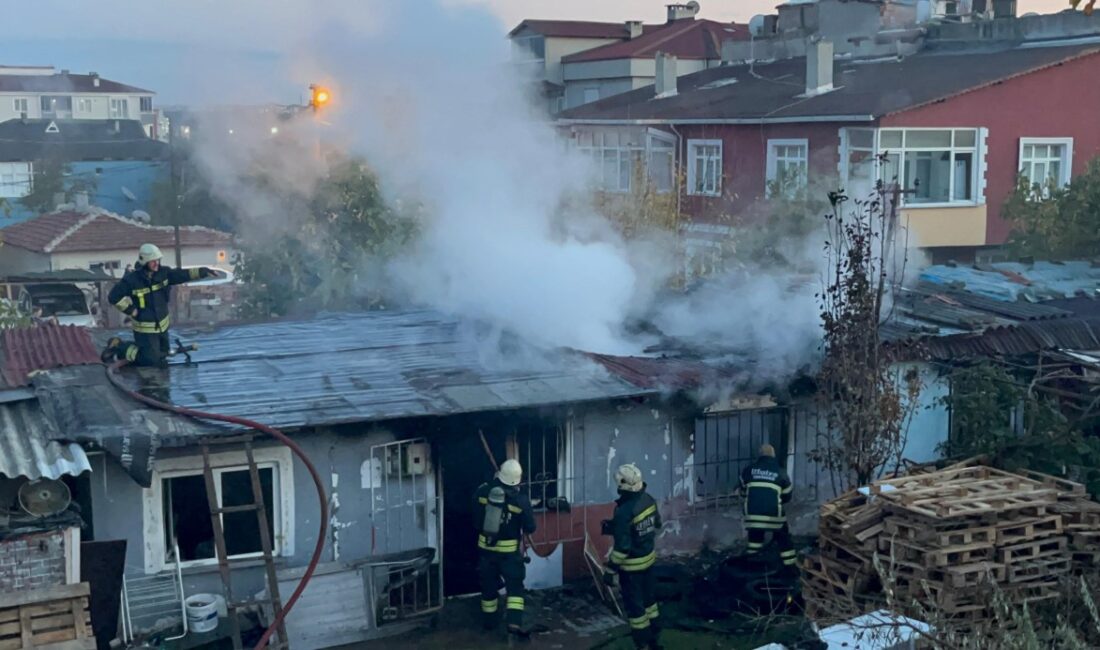 Tekirdağ Ergene’de bir gecekonduda soba yakıldıktan sonra çıkan yangın, itfaiyenin
