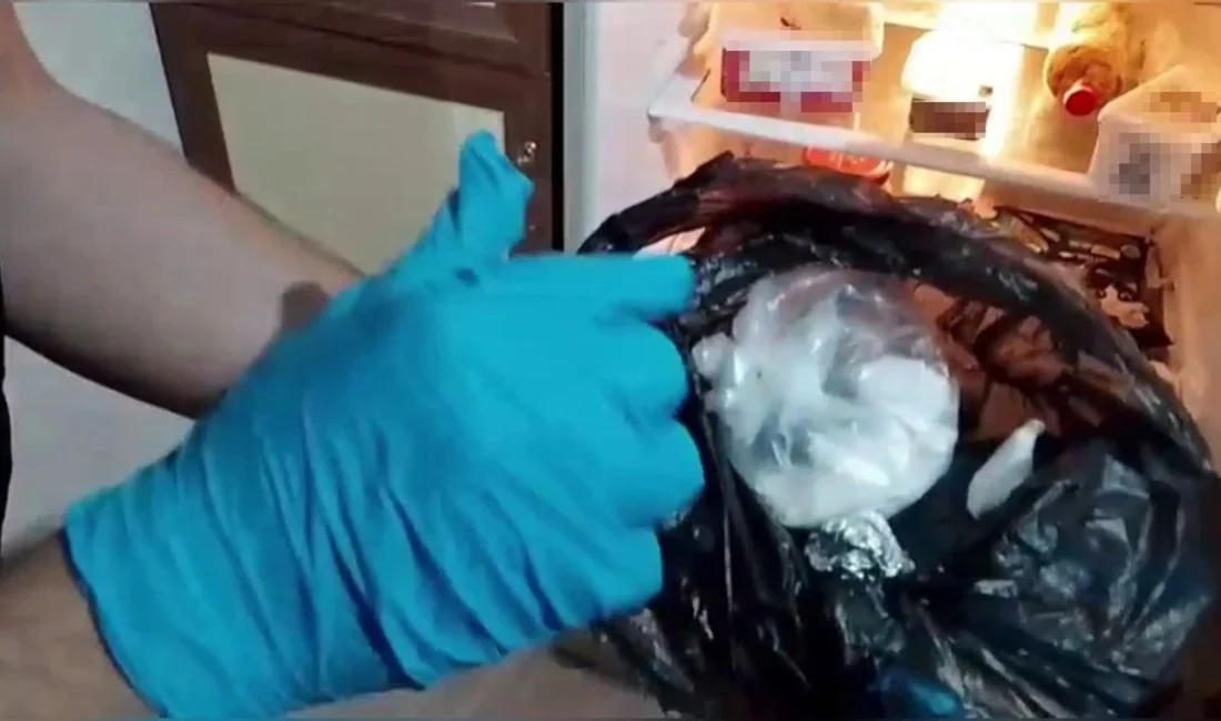 Uyuşturucu ticareti şüphesiyle evine operasyon düzenlenen 26 yaşındaki E.Ç., buzdolabında