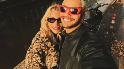 Şarkıcı İrem Derici ve nişanlısı DJ Melih Kunukçu, Galatasaray’ın Ajax