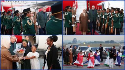 Cumhurbaşkanı Erdoğan’ı, OR Tambo Uluslararası Havalimanı’nda Güney Afrika Cumhuriyeti Konut,