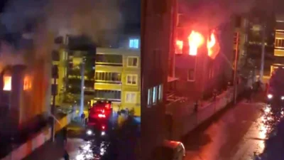 Kütahya'da bir apartman dairesinde çıkan yangında, yoğun duman nedeniyle mahsur