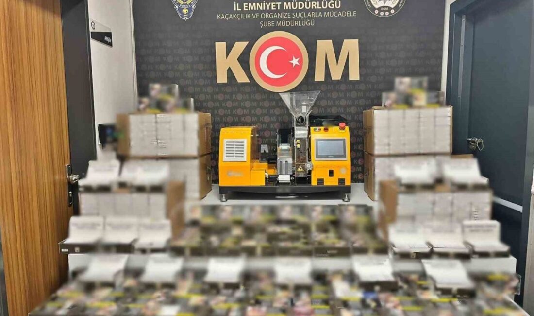 Afyon'da Emniyet güçlerinin yaptığı operasyonda, evde kurulan yasa dışı sigara