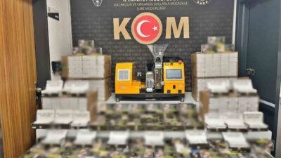 Afyon'da Emniyet güçlerinin yaptığı operasyonda, evde kurulan yasa dışı sigara