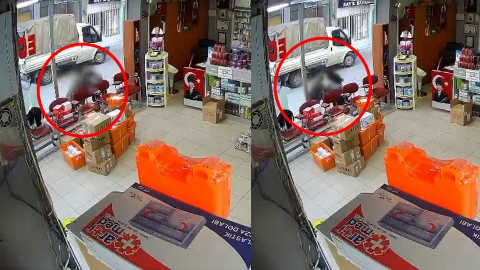 Bursa Yıldırım’da eczanede çalışan D.Ö., iş yerinin önünde şüpheli T.K.’nin