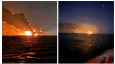 Kocaeli açıklarında Rusya’nın Novoroski Limanı’na seyreden tanker gemisinde patlama sonrası