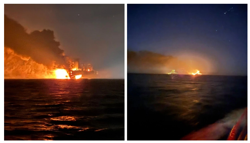 Kocaeli açıklarında Rusya’nın Novoroski Limanı’na seyreden tanker gemisinde patlama sonrası