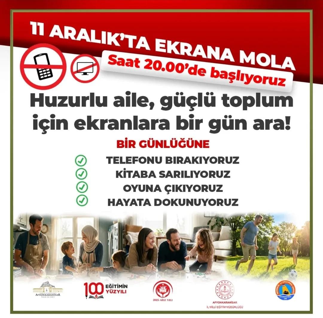 Afyonkarahisar Valiliği ve İl Milli Eğitim Müdürlüğü tarafından 11 Aralık’ta