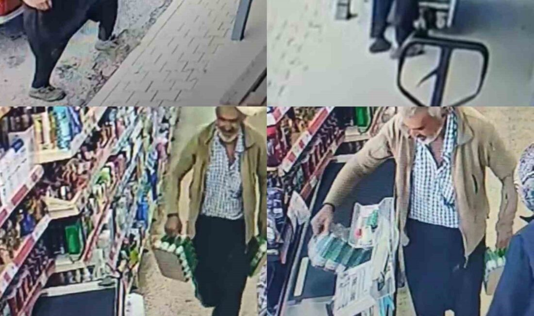 Tarlada çalıştığı için ayakkabıları çamurdu, onları çıkarıp çoraplarıyla markete girdi.