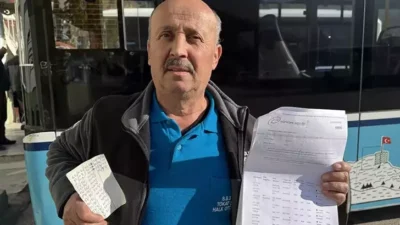 Tokat'ta özel halk otobüsü şoförü olarak çalışan bir vatandaş, kullanmadığı