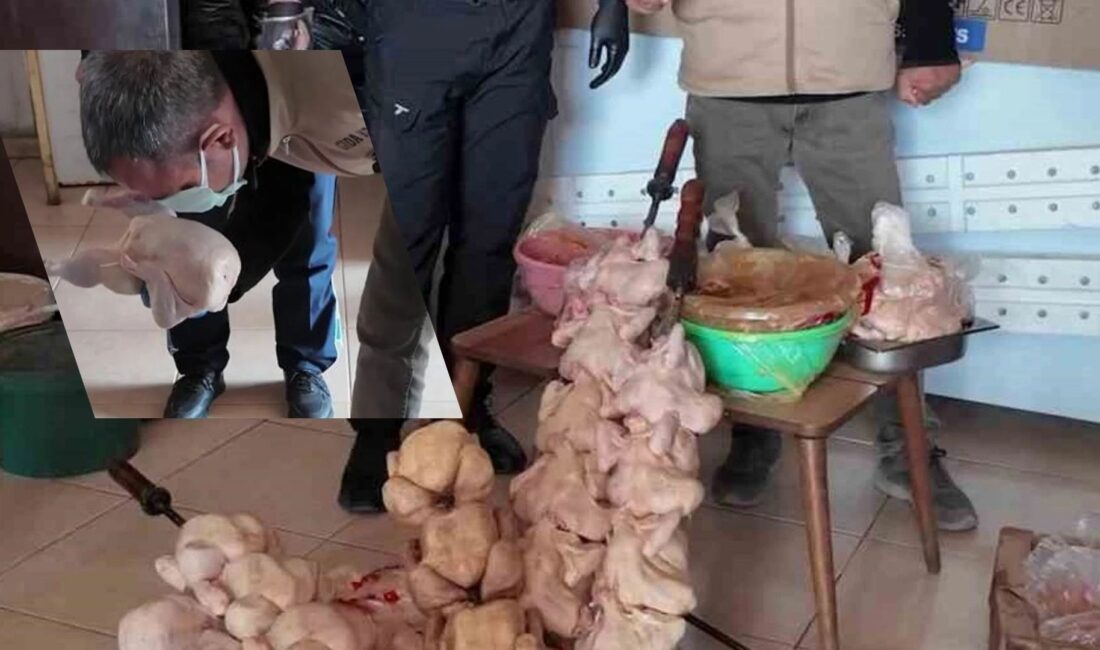 Hatay’ın Kırıkhan ilçesinde belediye zabıta ekiplerinin denetlediği bir dönerci işletmesinde,