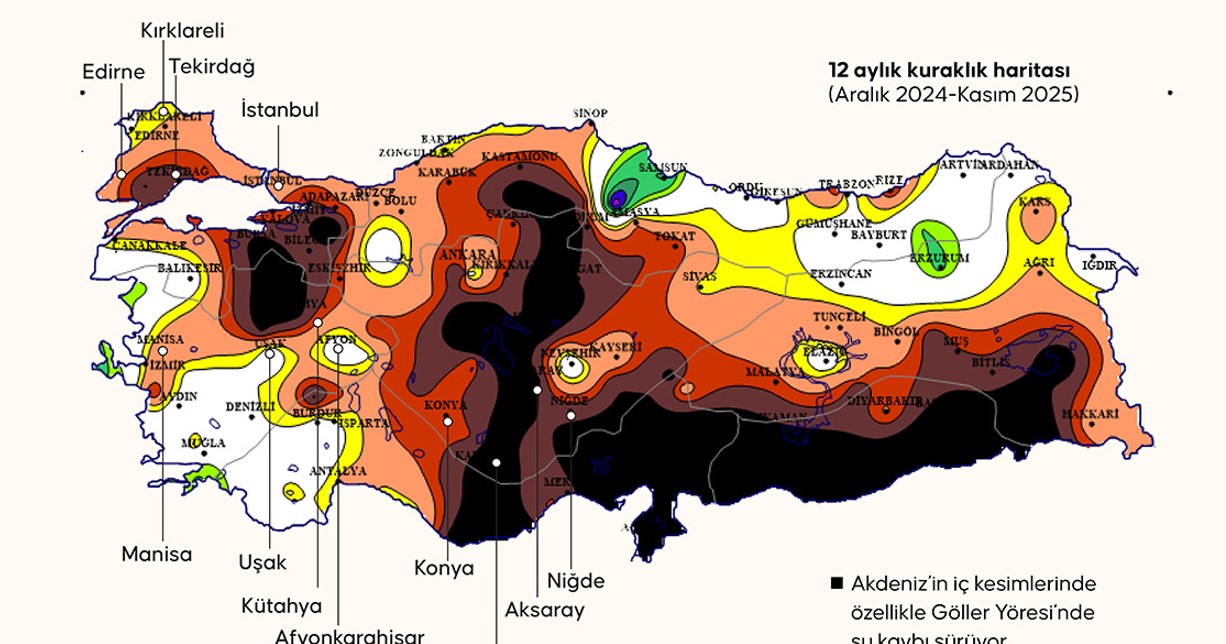 "Kısa vadeli yağışlara rağmen kuraklık etkileri devam Özellikle İç Anadolu,