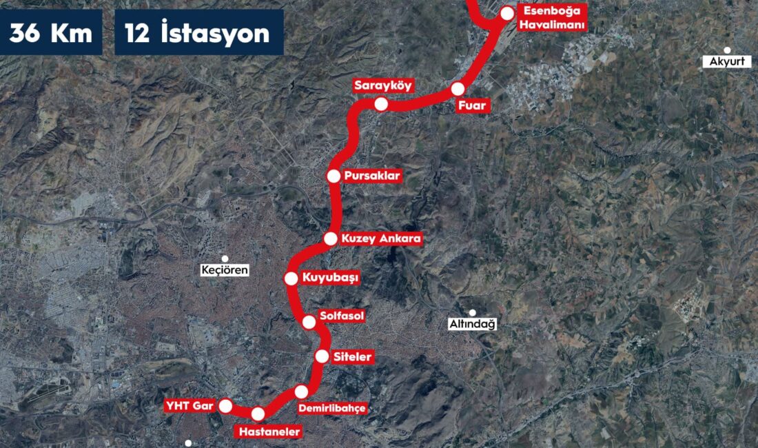 Ankara’da yapımı planlanan Esenboğa Havalimanı Metro Hattı, YHT Gar’dan başlayacak
