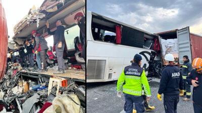 Osmaniye'de sabah saatlerinde meydana gelen trafik kazasında, bir yolcu otobüsü