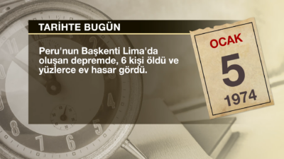 5 OCAK TARİH’TE BUGÜN İLGİNİZİ ÇEKEBİLİR Sıradaki Haber 4 OCAK