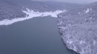 Afyonkarahisar’da yağan kar yağışı sonrası ortaya çıkan kış manzarası dron