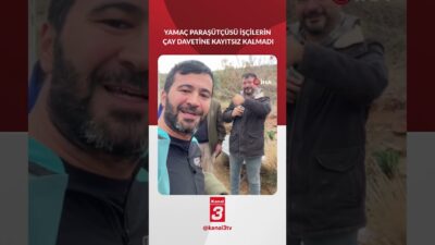 Mersin’de fidan dikimi yapan orman işçileri, yemek molası sırasında havadan