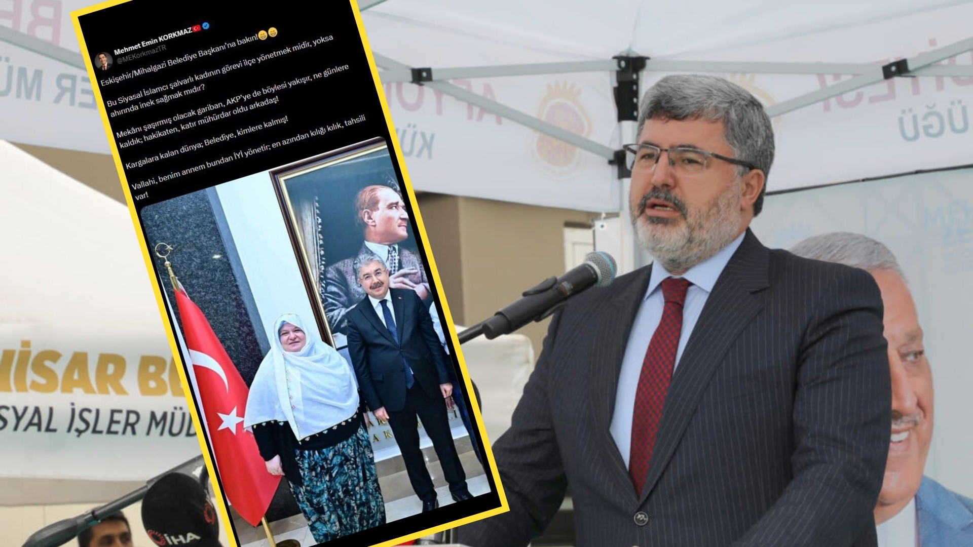 Eskişehir’in Mihalgazi ilçesi Belediye Başkanı Zeynep Akgün’ün kıyafeti üzerinden yapılan